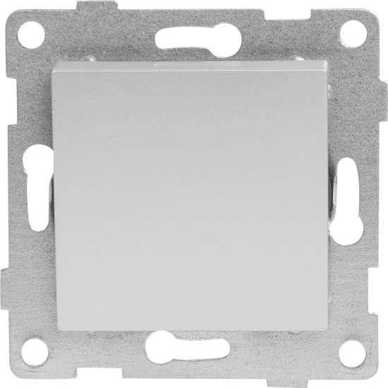 Переключатель проходной встраиваемый Gusi Electric 1 клавиша цвет серебро