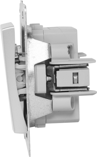 Переключатель проходной встраиваемый Gusi Electric 1 клавиша цвет серебро