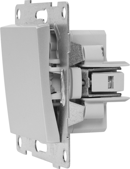 Переключатель проходной встраиваемый Gusi Electric 1 клавиша цвет серебро