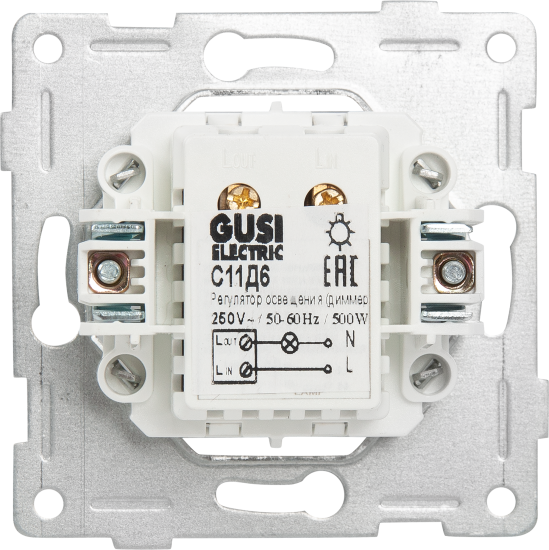 Диммер встраиваемый Gusi Electric цвет серебро