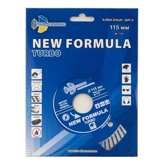 Диск алмазный по бетону Trio-Diamond New Formula Turbo 115х22,2х2,2 мм турбо сухой рез (t101)