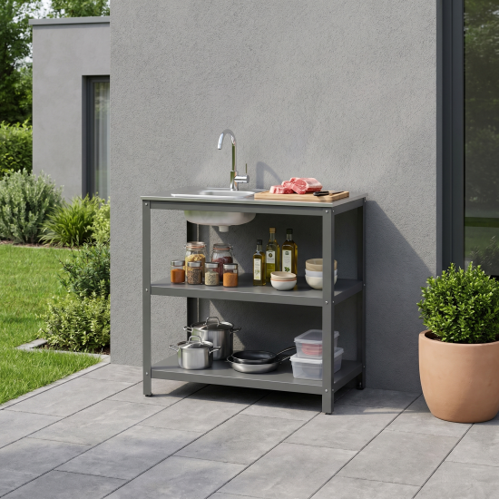 Стол уличный Gratar Patio P-02 с мойкой 90x57x93 см
