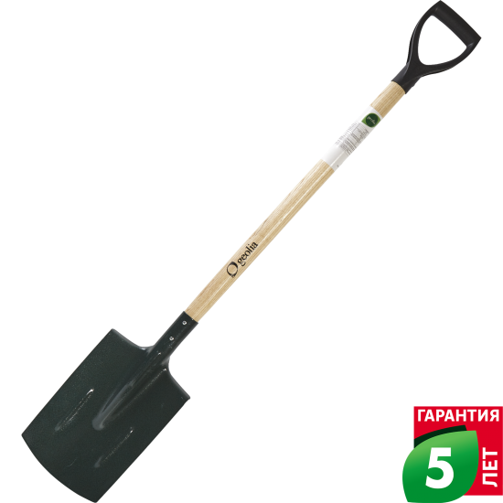 Лопата штыковая прямоугольная Geolia 116 см сталь с черенком