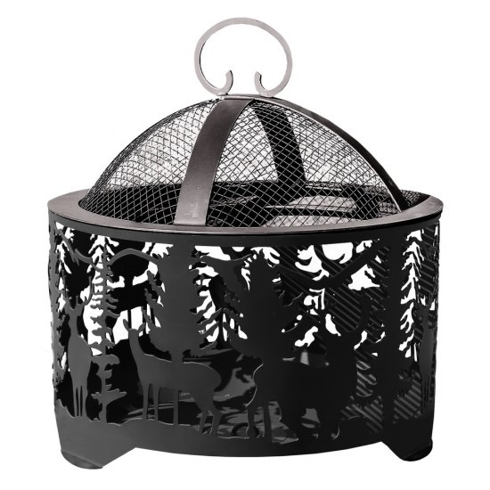 Чаша костровая Олени 500 мм плоское дно 4 ножки