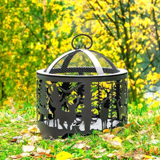 Чаша костровая Олени 500 мм плоское дно 4 ножки