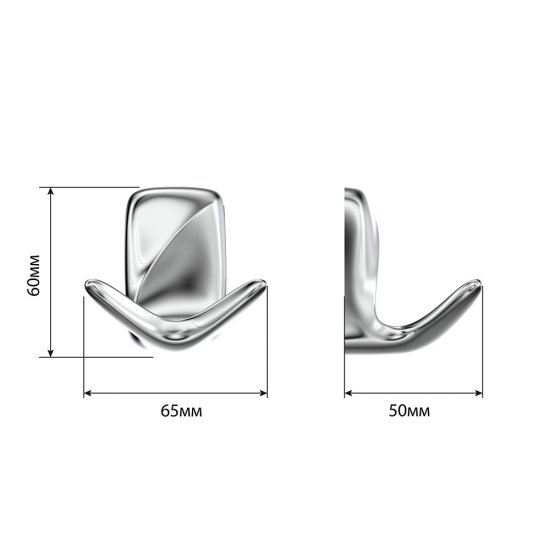 Крючок для ванной Fora Flower двойной на шуруп металл хром (FOR-FL053/6680)