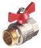 Кран шаровой латунный Valtec Base 1 ВР(г) х 1 НР(ш) бабочка прямой (VT.218.N.06)