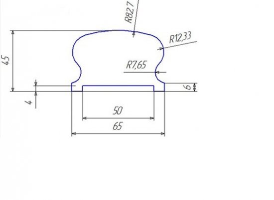 Поручень фигурный сращенный лиственница сорт Экстра 65x45x3000 мм