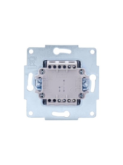 Выключатель проходной встраиваемый Lezard Vesna 2 клавиши цвет кремовый