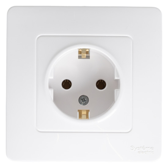 Розетка встраиваемая Systeme Electric Blanca с заземлением без шторок 16 А цвет белый