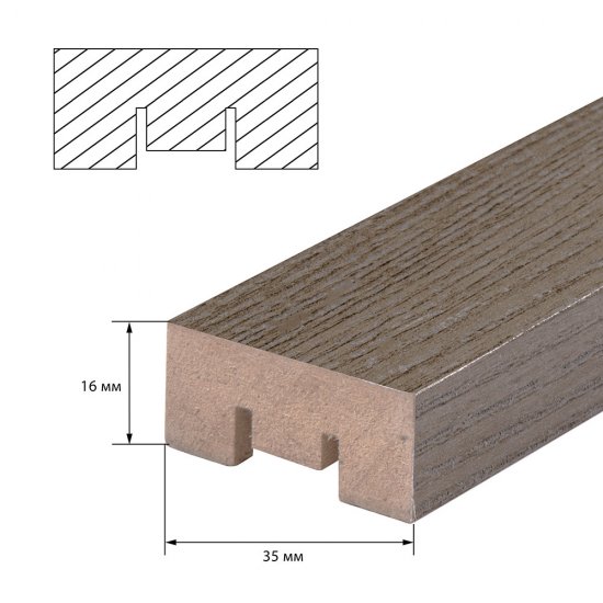 Декоративная рейка МДФ 35х16х2700 мм анкор винтаж Стильный Дом