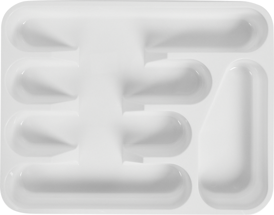 Лоток для столовых приборов 26x5x33 см пластик цвет белый