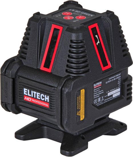 Нивелир лазерный Elitech HD LN 8D зеленый луч, 20 м