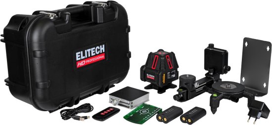 Нивелир лазерный Elitech HD LN 8D зеленый луч, 20 м