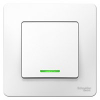 Выключатель Systeme Electric Blanca одноклавишный встраиваемый белый с подсветкой (BLNVS006111)