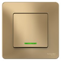 Выключатель Systeme Electric Blanca одноклавишный встраиваемый титан с подсветкой (BLNVS010114)