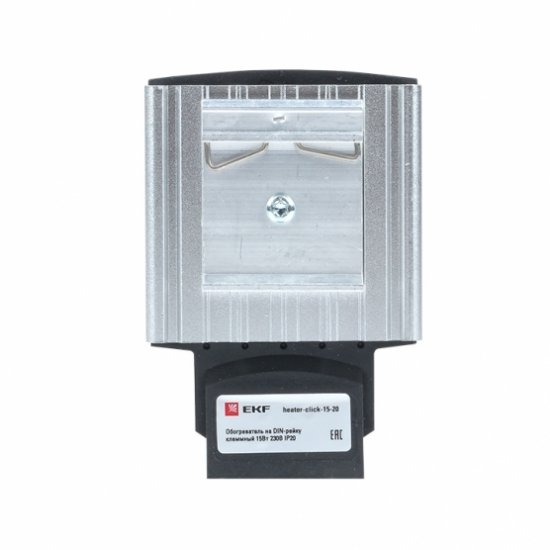 Обогреватель на DIN-рейку EKF PROxima 109х70х60 мм IP20 клеммный алюминиевый (heater-click-15-20)