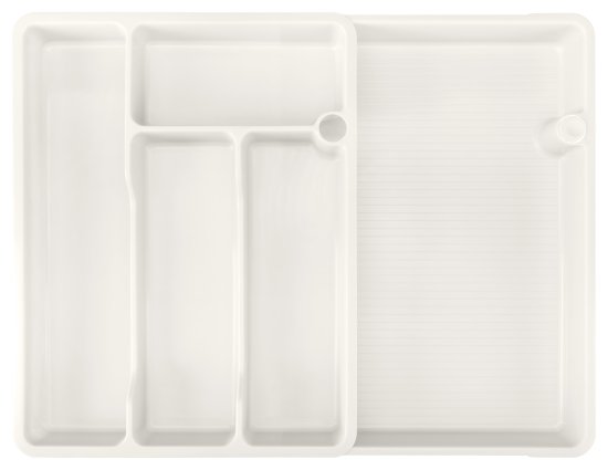 Лоток Phibo для столовых приборов раздвижной 37.3x28.7x4.9 см пластик цвет светло-серый