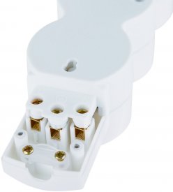 Колодка для удлинителя Duwi 4 розетки с заземлением 3680 Вт цвет белый