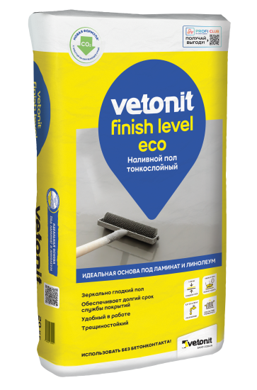 Наливной пол Vetonit Finish Level Eco 20 кг