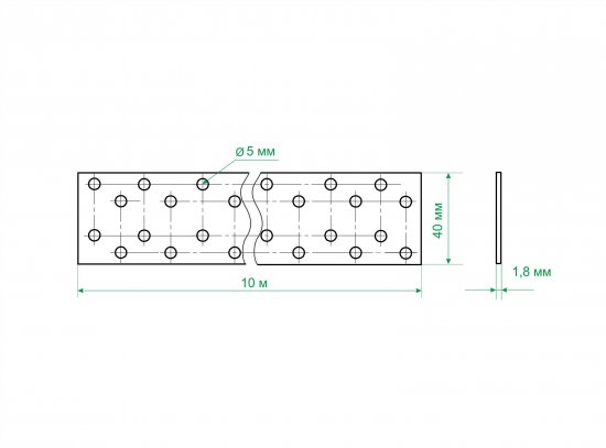 Перфорированная лента монтажная LM 40x1.8 10м