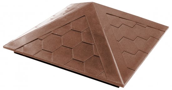 Колпак на заборный столб ППК 390x390x43 мм 1.5 кирпича цвет коричневый