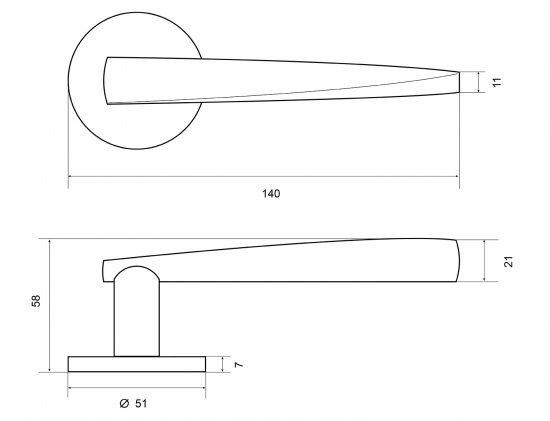 Дверные ручки Palladium Tusculum без запирания цвет никель
