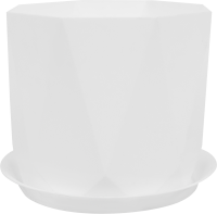 Кашпо для цветов Призма ø18 h15 см v2.6 л пластик белый