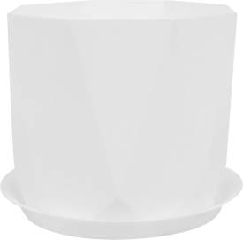 Кашпо для цветов Призма ø18 h15 см v2.6 л пластик белый