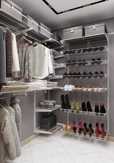 Полка для обуви выдвижная Титан-GS 60.3x18.1x40.6 см металл цвет белый