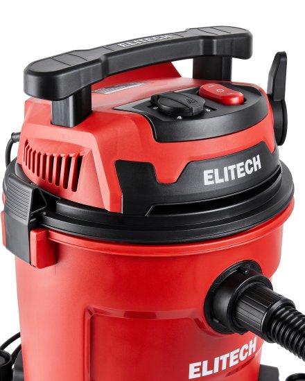 Пылесос строительный Elitech ПС 12-35А, 1200 Вт, 35 л
