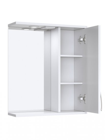 Шкаф зеркальный подвесной Краков с подсветкой 45x72 см цвет белый