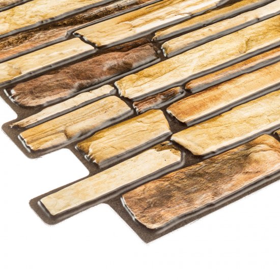 Панель самоклеящаяся ПВХ 475х475х3 мм Grace коричневый камень 0,23 кв.м