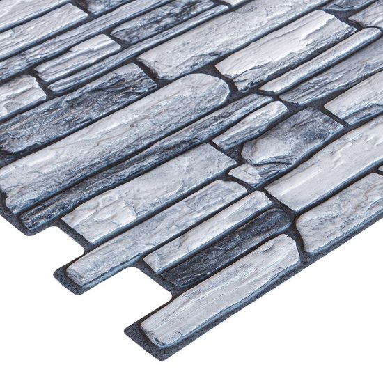 Панель самоклеящаяся ПВХ 475х475х3 мм Grace серый камень 0,23 кв.м