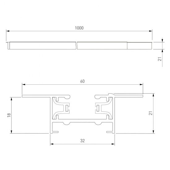 Шинопровод однофазный Elektrostandard Track Rail WH Recessed 1 м белый (a057095)