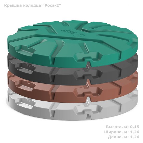 Крышка колодца из пищевого полиэтилена Polimer Group Роса-2 (DK2S11) 1260х152 мм