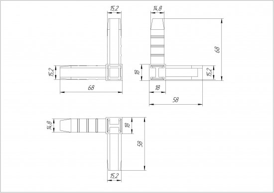Коннектор 3 Лофт белый