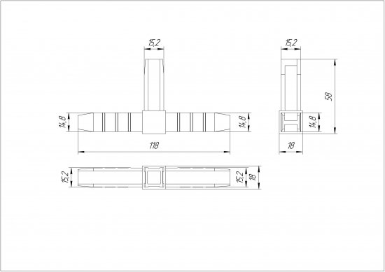 Коннектор 3 2D Лофт белый