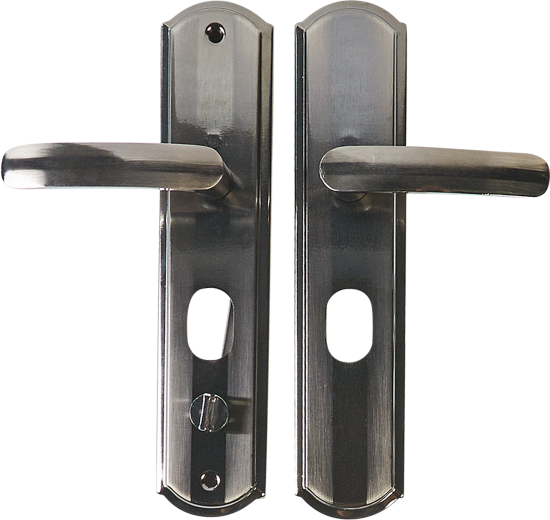 Ручка дверная межкомнатная на планке правая матовый никель/черный никель