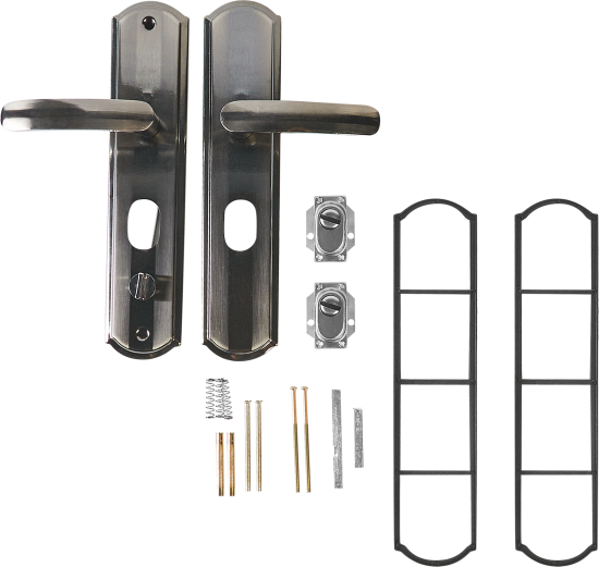Ручка дверная межкомнатная на планке правая матовый никель/черный никель