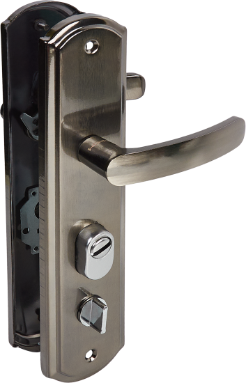 Ручка дверная межкомнатная на планке левая матовый никель/черный никель