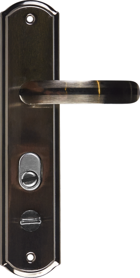 Ручка дверная межкомнатная на планке левая матовый никель/черный никель