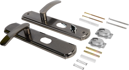 Ручка дверная межкомнатная на планке левая матовый никель/черный никель