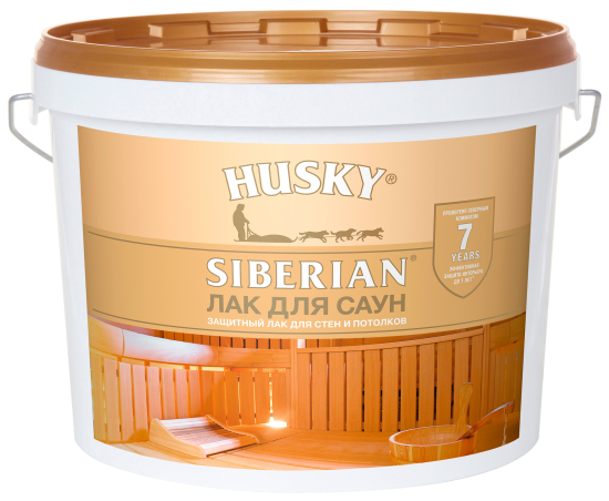 Лак для саун акриловый Husky Siberian цвет прозрачный 9 л