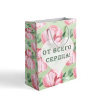Пакет подарочный Симфония От всего сердца 30x40 см цвет разноцветный