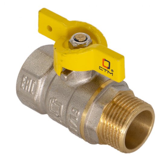 Кран шаровой газовый СТМ 1 ВР(г) х 1 НР(ш) бабочка (CGFMB001)