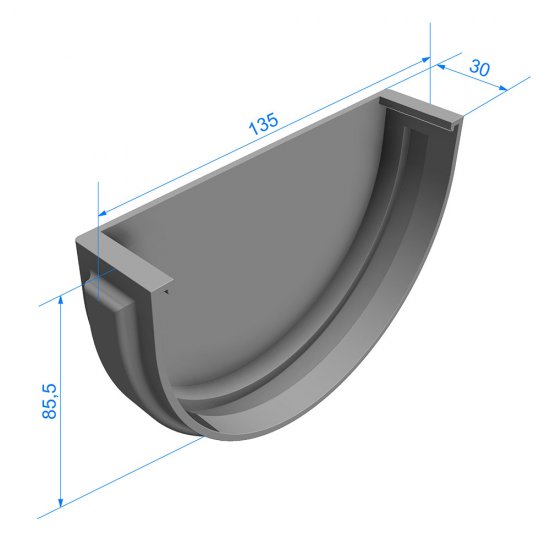 Заглушка желоба Docke Premium пластиковая d120 мм каштан RAL 8017