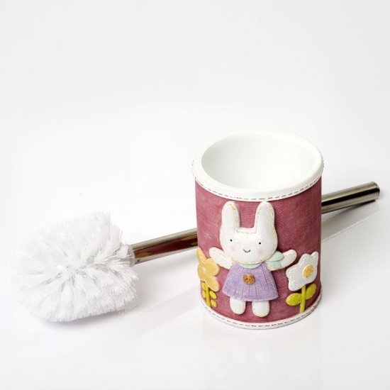 Ершик для унитаза WasserKraft Ammer напольный металл/полирезин розовый (K-6427)