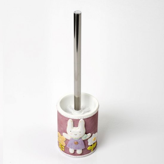 Ершик для унитаза WasserKraft Ammer напольный металл/полирезин розовый (K-6427)