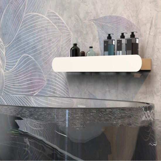 Полка для ванной Flow Round 800х92х90 мм металл белая (Fl-ro-m80-б)